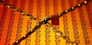 Here we go again IT security image, bits with chains