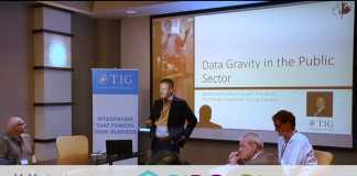 Summer Scan series: Data Gravity in the Public Sector breakout session Picture of TIG Canada's Paul Cooper leading a discussion on data gravity in the public sector