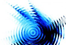 The discontinuous future abstract photo in blue