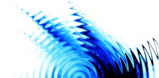 The discontinuous future abstract photo in blue