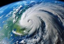 HydroSphereAI — Aquanty’s Artificial Intelligence Platform — has won the Water Canada New Tech Award for 2025 eye of a storm over earth image