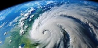 HydroSphereAI — Aquanty’s Artificial Intelligence Platform — has won the Water Canada New Tech Award for 2025 eye of a storm over earth image